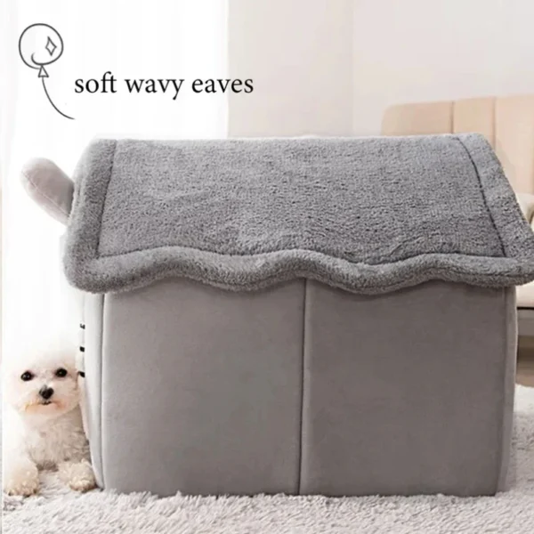 Cozy Cartoon House Bed for Dogs - Removable Cover Comfort