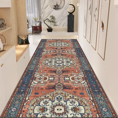 Custom Persian Runner: Non-Slip, Washable Hallway Elegance
