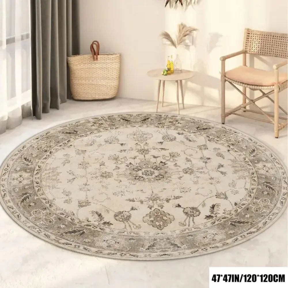 Kf-S5653276De0Ec4Eee90B6F4Ba237C16Ea1 Vikama Washable Oriental Round Rug - Waterproof Stain Resistant Living Room Bedroom Carpet - Image 1