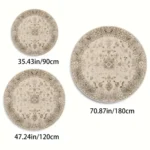 VIKAMA Washable Oriental Round Rug - Waterproof Stain Resistant Living Room Bedroom Carpet - Image 5
