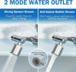 ALTHY Splash-proof Sink Faucet Extender Filter, 1080° Rotating Tap， Activated carbon,&PP cotton replacement filter, - Image 4