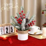 Mini Christmas Tree with Red Berries - Perfect Holiday Decor - Image 3