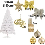 Elegant White Christmas Tree - 120/150/180 cm PVC Decor - Image 2