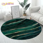 Chic Modern Round Striped Rug: Washable Velvet Comfort! - Image 6