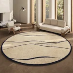 French Style Geometric Rug: Plush, Washable Living Room Comfort - Image 4