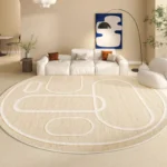 Indulge in Plush Comfort! Modern Round Striped Living Room Rug - Image 3