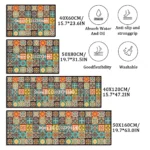 Retro Kitchen Rugs Non-Slip Absorbent Bedroom Luxury Entrance Doormat Washable Anti Fatigue Carpet Long Large Waterproof Mat - Image 2