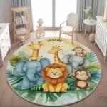Wild Safari Animal Floor Mat Giraffe Lion Rug for Kids Room Soft Carpet Nursery Playroom Decor Jungle Theme Design Easter - Image 2
