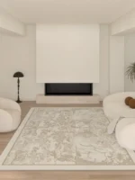 Customizable Beige Plush Rectangle Rug - Soft & Stylish Decor - Image 4