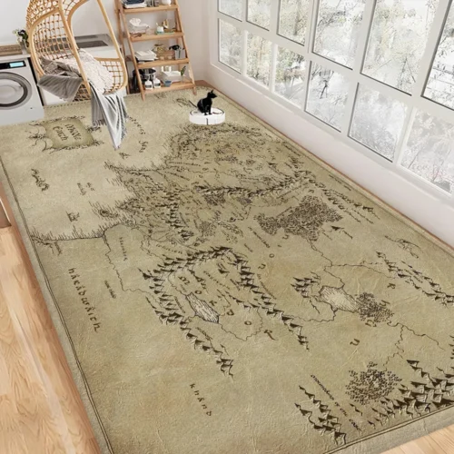 L-Lords Game Rings Retro Rug: Non-Slip Charm for Any Room!