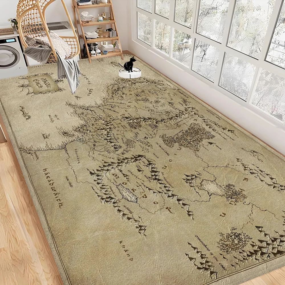 Kf-S6636138B3Ff743518247A71C1C8412991 L-Lords Game Rings Retro Rug: Non-Slip Charm For Any Room! - Image 1