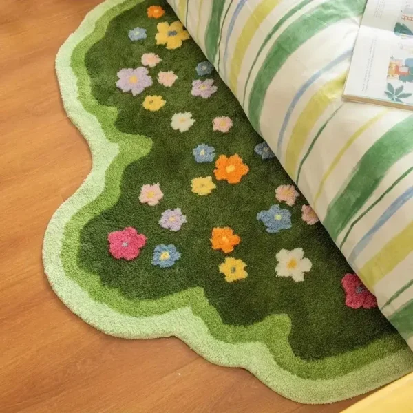 Floral Anti-Slip Carpet by VIKAMA - Soft & Washable Comfort