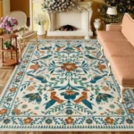 VIKAMA Retro Flower Carpet Non-slip Floor Mat Large Area Rugs Rug For Bedroom Living Room Carpet Outdoor Carpet Home Decoration - Image 2