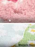 Flower Special-shaped Tufting Rug Carpet Soft Fluffy Tufted Doormat Sofa Area Rug Foot Pad Silicone Anti-skid Back Door Mat - Image 6