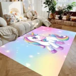Cartoon Unicorn Carpet for Living Room Decor Sofa Rug Children's Play Mat Girls Bedroom Bedside Rug Nursery Floor Mat Christmas - Image 3