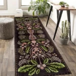 VIKAMA Southeast Asian Plant Long Carpet Kitchen Rug Runner Rug Living Room Carpet Bedside Floor Mat Welcome Mat Home Decoration