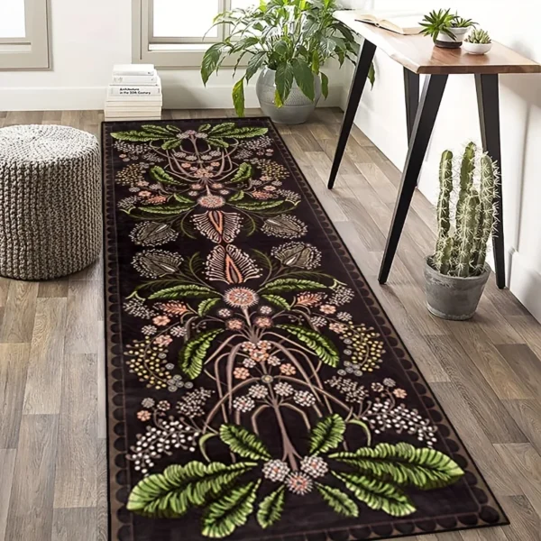 VIKAMA Southeast Asian Plant Long Carpet Kitchen Rug Runner Rug Living Room Carpet Bedside Floor Mat Welcome Mat Home Decoration