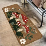 VIKAMA Cute Mushroom Carpet Brown Dirt-Resistant Floor Mat 2pc Kitchen Rug Doormat Welcome Mat Living Room Carpet Room Rug Home - Image 5