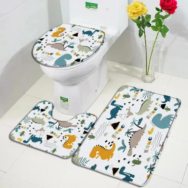 Eco-Friendly Cartoon Bathroom Mat Set - Non-Slip & Stylish