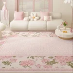Living Room Carpet Pink Flower Rug Big Size Home Decoration Floor Mat Soft Plush Room Decor Large Area Rugs Shaggy Bedroom