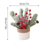Mini Christmas Tree with Red Berries - Perfect Holiday Decor - Image 6