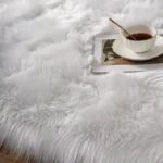 VIKAMA White Faux Sheepskin Fuzzy Fur Rugs for Bedroom Small Machine Washable Fluffy Area Rugs for Living Room Shag Nursery Rug - Image 6