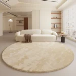 Cream Geometric Round Rug: Soft, Non-Slip, Easy Wash! - Image 4