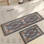 Bedside Living Room Study Room Kitchen Rug Courtyard Entrance Ethnic Style Absorbent Floor Mat, Crystal Velvet No-slip Carpet - Image 3