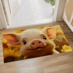 Highland Cow Floral Crown Indoor Door Mat, 17x29.5 Inch, Floor Area Rug for Entryway, Living Room, or Bathroom, Non-Slip Doormat - Image 3