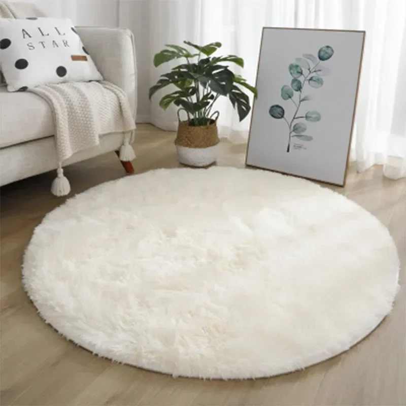 Kf-S7Eba6977764446318Db91300284767B0O Ultra Soft Plush Round Rug Mat - Fluffy White Carpet For Living Room, Home Decor And Bedroomr, Bedroom And Kids Room - Image 1