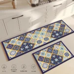 Bedside Living Room Study Room Kitchen Rug Courtyard Entrance Ethnic Style Absorbent Floor Mat, Crystal Velvet No-slip Carpet - Image 4