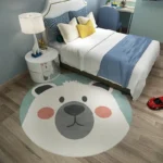 Cartoon Carpets for Living Room Cute Bedroom Decor Round Rugs Non-slip Chair Floor Mat Children's Room Bedside Carpet Study Rug - Image 3