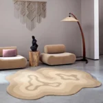 Custom Modern Geometric Rug – Irregular Shape Washable Carpet - Image 2