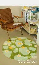 Big Size Flocking Bathroom Mat Bedroom Tufted Living Room Carpet Woven Moss Round Rug Living Room Rugs Big Size aesthetic room - Image 2