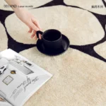 French Style Geometric Rug: Plush, Washable Living Room Comfort - Image 5