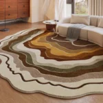 Custom French Geometric Irregular Rug - Soft, Washable, Chic!