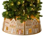 Gingerbread House Christmas Tree Collar with LED Lights - Image 4