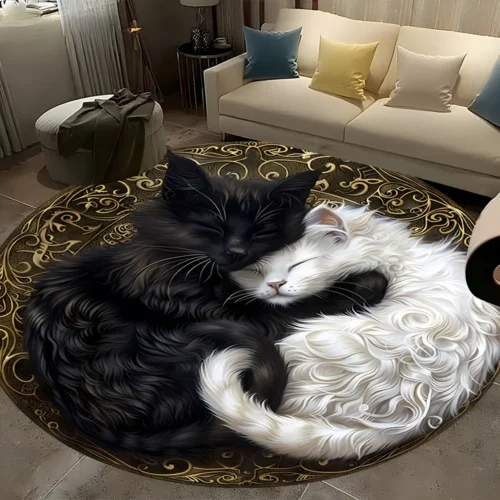 Stylish Round Anti-Slip Carpet for Home & Travel Use