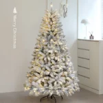 Snow-Flocked Christmas Tree with LED Lights for Festive Cheer - Image 4