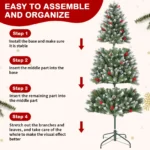 Lifelike Christmas Tree with Snow Tips & Berry Accents - Image 4