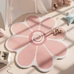 Nordic Fluffy Sun Flower Special Shape Plush Carpet Bedside Rugs Girl Bedroom Home Decor Children Room Floor Mats Soft Rug