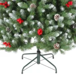 Lifelike Christmas Tree with Snow Tips & Berry Accents - Image 5