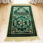 Islamic Velvet Prayer Rug (650g) | Muslim Prayer Mat Size 110 x 70 cm Thick Plush MatPerfect Ramadan Eid Gift - Image 3