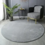 Elevate Your Home: Soft Round Coral Velvet Carpet, Anti-Slip, Washable