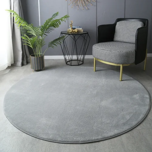 Elevate Your Home: Soft Round Coral Velvet Carpet, Anti-Slip, Washable