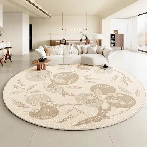 Customizable Round French Style Polyester Carpet - Elegant Décor!