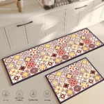 Retro Kitchen Rugs Non-Slip Absorbent Bedroom Luxury Entrance Doormat Washable Anti Fatigue Carpet Long Large Waterproof Mat - Image 5