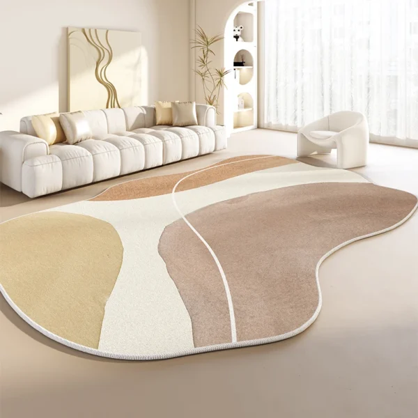 Zen Geometric Living Room Carpet - Soft, Washable Polyester
