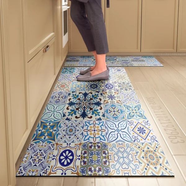 Carpet for Kitchen Floor Mat Crystal Velvet Waterproof Non-slip Long Rug Oil-proof Foot Mats Fashion Home Decoration Rugs 바닥 매트