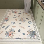 Elegant Floral PVC Kitchen Floor Mat - Waterproof & Customizable - Image 3